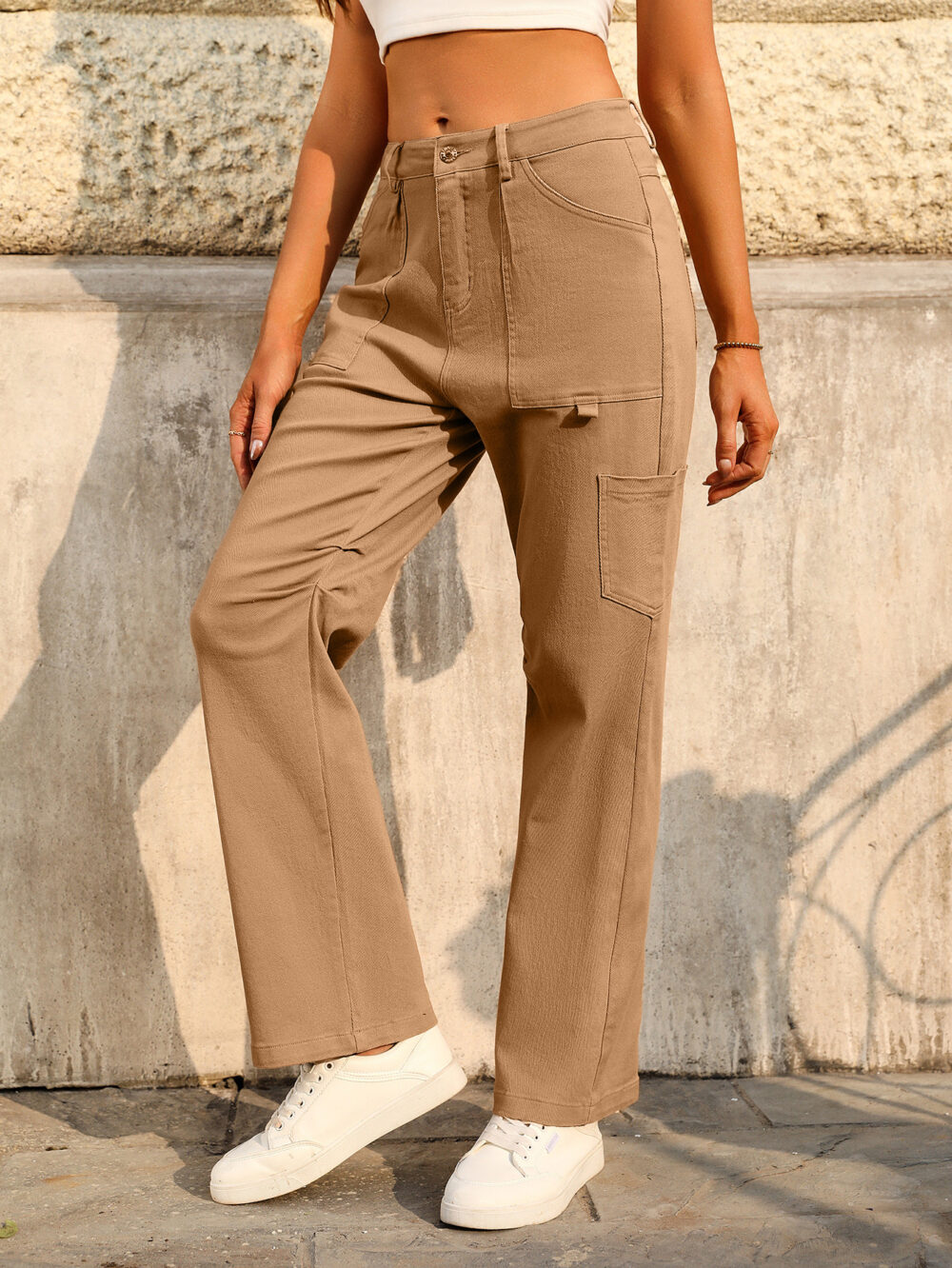 Women Pants Autumn Women High Waist Tooling Pants Sexy Casual Pants