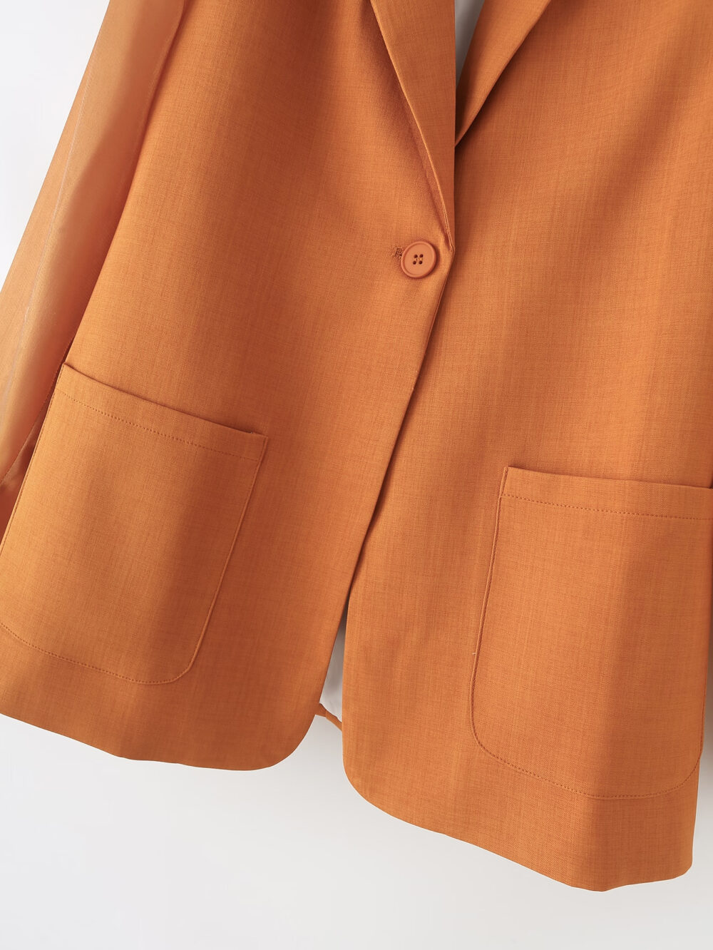 Spring Women Clothing Zaura Drape Orange Blazer - Image 4