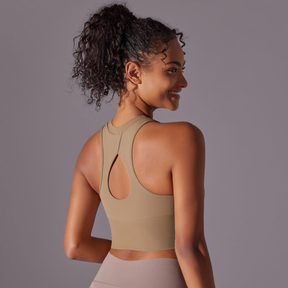 Knitted Solid Color Shaping Push Up Hollow Out Cutout Out Beauty Back Yoga Clothes Sports Sleeveless Vest Running Fitness Top Women - Image 3