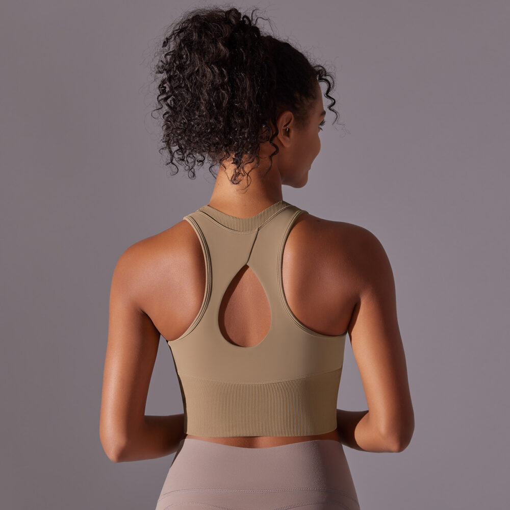 Knitted Solid Color Shaping Push Up Hollow Out Cutout Out Beauty Back Yoga Clothes Sports Sleeveless Vest Running Fitness Top Women - Image 4