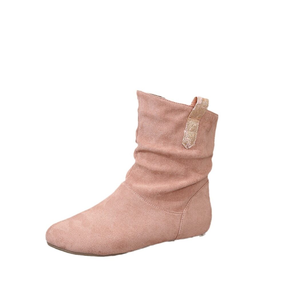 Pleated Women Ankle Boots Pattern Ear Bar Women Boots Flat Bottom Women Casual Boots - Image 5