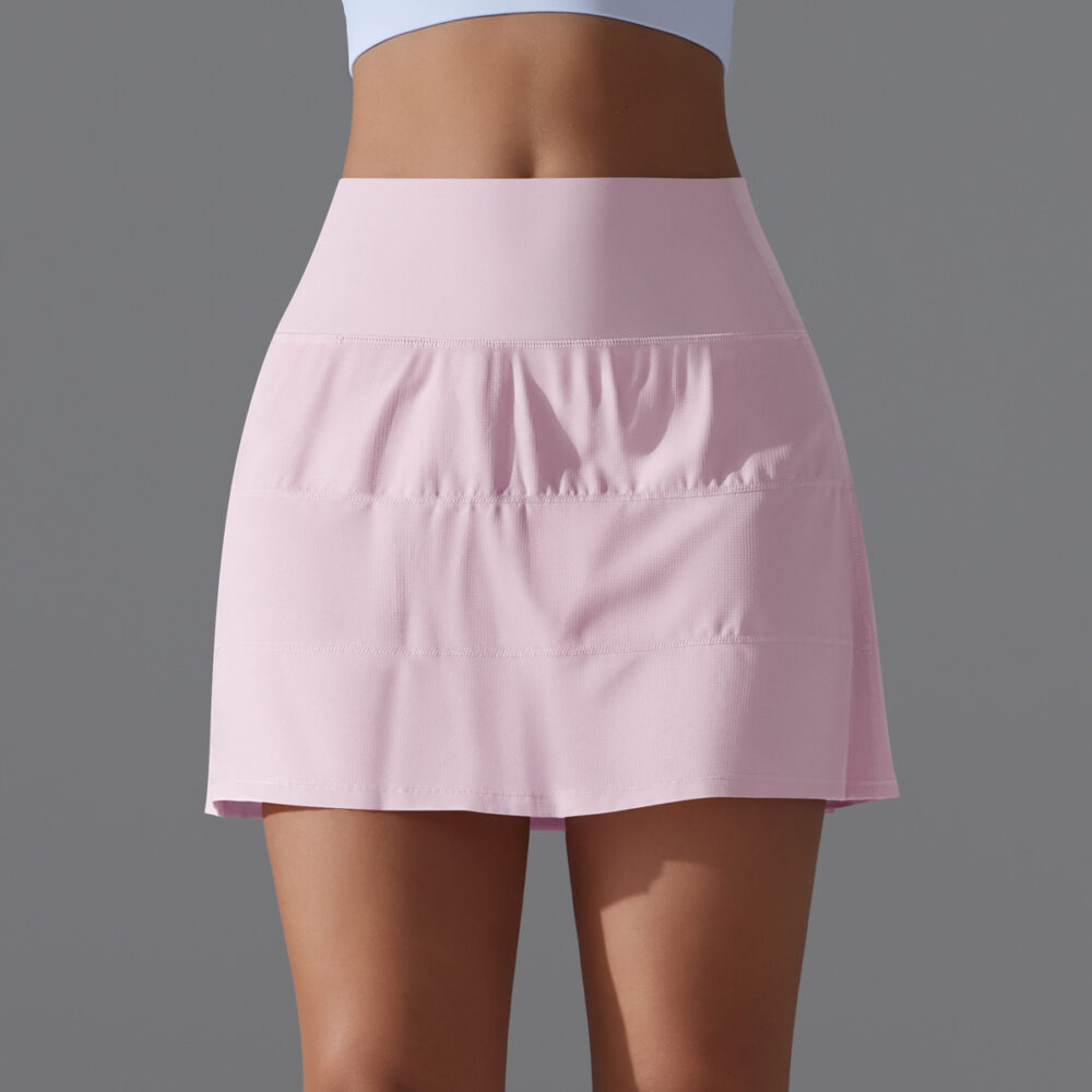 Cool Feeling Tennis Skirt High Waist Slimming False Two Piece Workout Bottoming Culottes Side Pocket Sports Yoga Skirt - Image 3